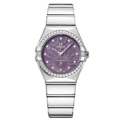 Omega Constellation 28mm Zegarek damski Fioletowy O13115286060001