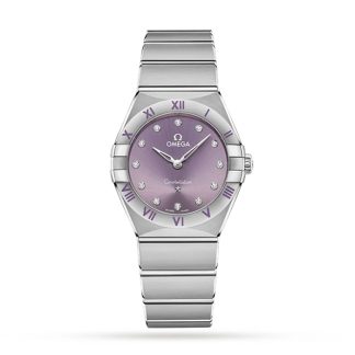 Omega Constellation Co-Axial 28mm zegarek damski fioletowy O13110286060002