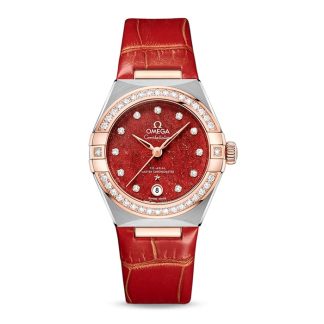 Omega Constellation Co-Axial Master Chronometer 29mm Zegarek damski czerwony O13128292099002