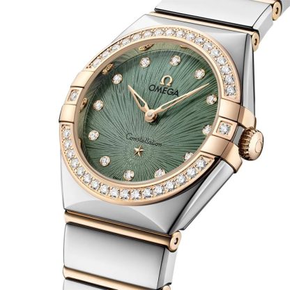 Omega Constellation Moonshine Gold 28mm Zegarek damski Zielony O13125286060001 - obrazek 2