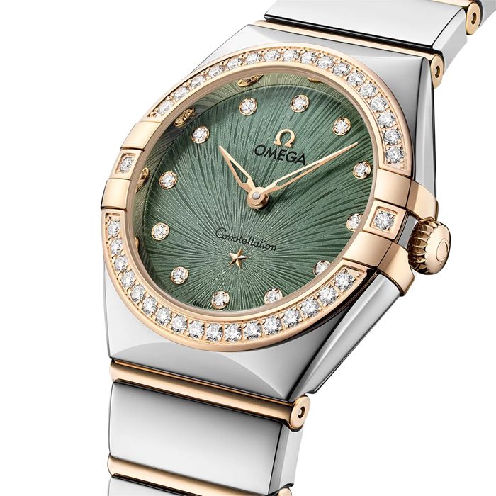Omega Constellation Moonshine Gold 28mm Zegarek damski Zielony O13125286060001 - obrazek 2
