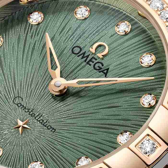 Omega Constellation Moonshine Gold 28mm Zegarek damski Zielony O13125286060001 - obrazek 3