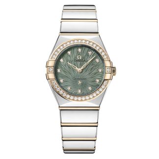 Omega Constellation Moonshine Gold 28mm Zegarek damski Zielony O13125286060001