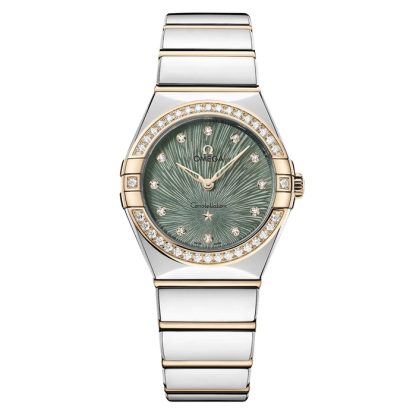 Omega Constellation Moonshine Gold 28mm Zegarek damski Zielony O13125286060001