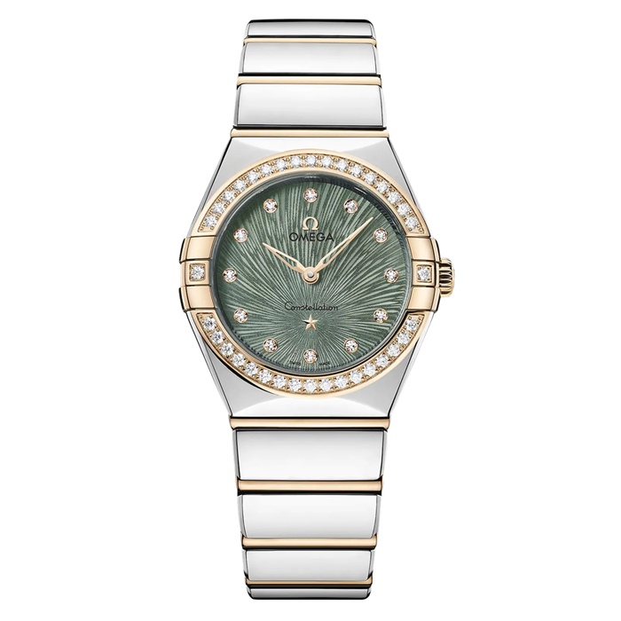 Omega Constellation Moonshine Gold 28mm Zegarek damski Zielony O13125286060001