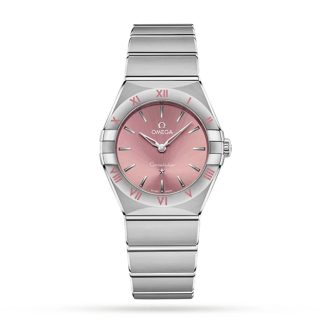 Omega Constellation Quartz Steel 28mm Zegarek damski różowy O13110286011001