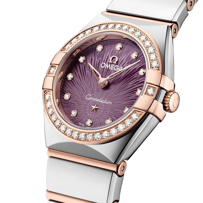 Omega Constellation Sedna Gold 25mm zegarek damski fioletowy O13125256060002 - obrazek 2