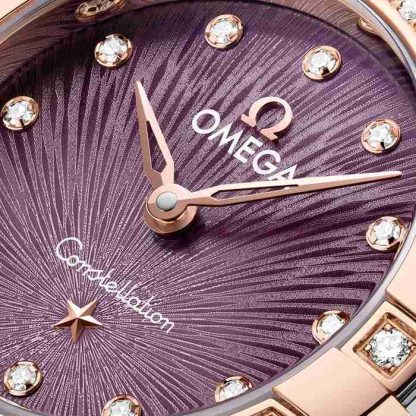Omega Constellation Sedna Gold 25mm zegarek damski fioletowy O13125256060002 - obrazek 3
