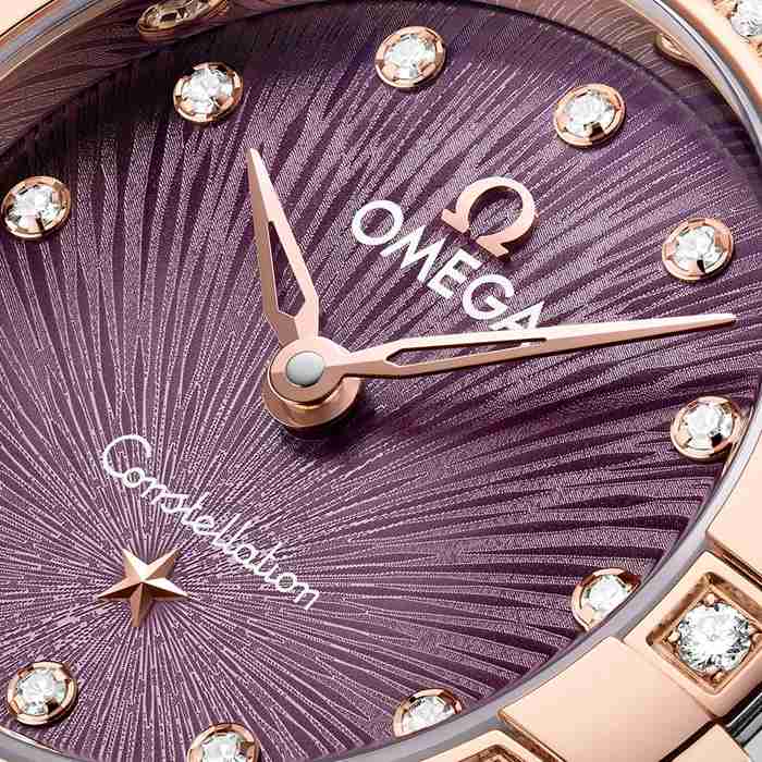 Omega Constellation Sedna Gold 25mm zegarek damski fioletowy O13125256060002 - obrazek 3