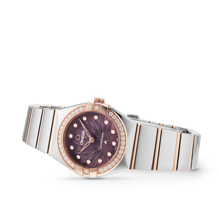 Omega Constellation Sedna Gold 25mm zegarek damski fioletowy O13125256060002 - obrazek 5