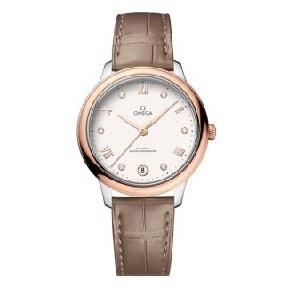 Omega De Ville Prestige 34mm zegarek damski srebrny O43423342052001