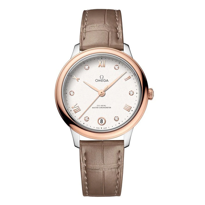 Omega De Ville Prestige 34mm zegarek damski srebrny O43423342052001