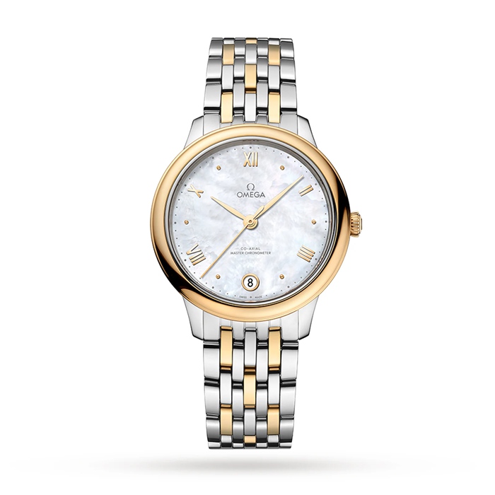Omega De Ville Prestige Co-Axial Master Chronometer 34mm Zegarek damski biały O43420342005002