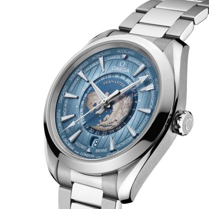 Omega Seamaster Aqua Terra 150M Co-Axial Master Chronometer Gmt Worldtimer 43mm Summer Blue O22010432203002 - obrazek 3