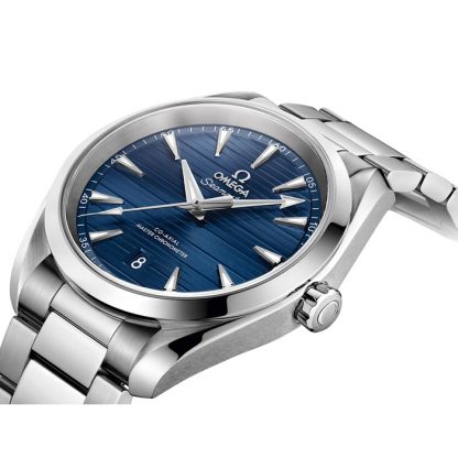 Omega Seamaster Aqua Terra 150M Mens Blue Dial 38mm Automatyczny zegarek męski z mechanizmem współosiowym O22010382003001 - obrazek 4