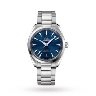 Omega Seamaster Aqua Terra 150M Mens Blue Dial 38mm Automatyczny zegarek męski z mechanizmem współosiowym O22010382003001