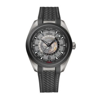 Omega Seamaster Aqua Terra 150m Co Axial Master Chronometer GMT Worldtimer 43mm Zegarek męski Czarna guma O22092432299001