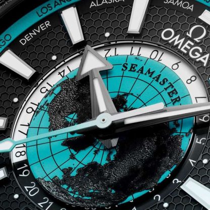 Omega Seamaster Planet Ocean 600M 45,5 mm Zegarek męski Czarna ceramika na gumowym pasku Niebieski O21592462201006 - obrazek 4