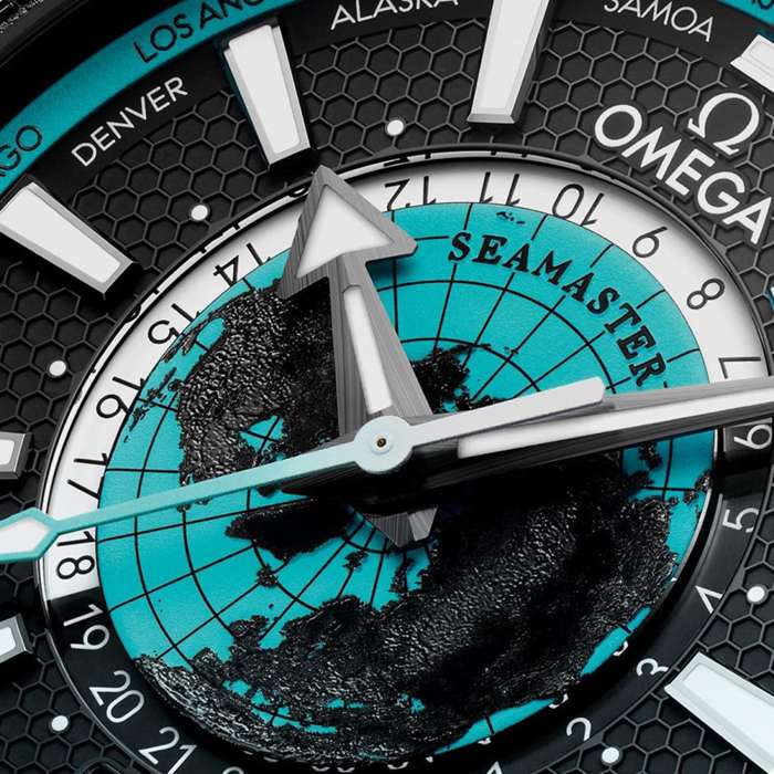 Omega Seamaster Planet Ocean 600M 45,5 mm Zegarek męski Czarna ceramika na gumowym pasku Niebieski O21592462201006 - obrazek 4