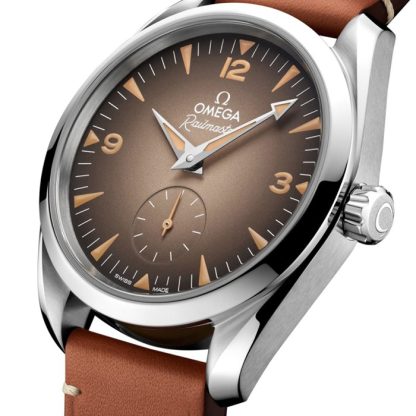 Omega Seamaster Railmaster 38mm Zegarek męski Brązowa skóra O23512382013001 - obrazek 3