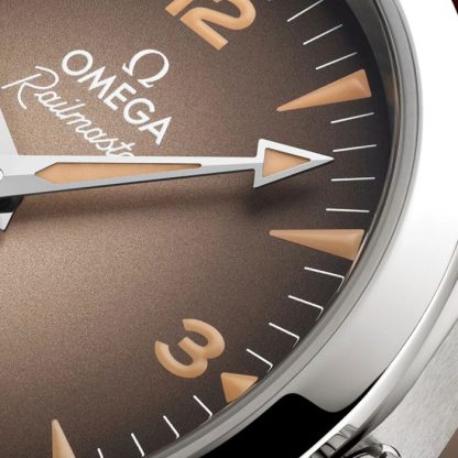 Omega Seamaster Railmaster 38mm Zegarek męski Brązowa skóra O23512382013001 - obrazek 5