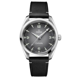 Omega Seamaster Railmaster 38mm Zegarek męski Szara skóra O23512382006001