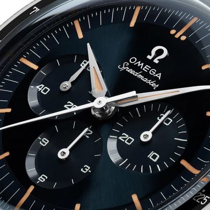 Omega Speedmaster Anniversary Series 40mm Zegarek męski Niebiesko-brązowy skórzany pasek O31032405006002 - obrazek 3