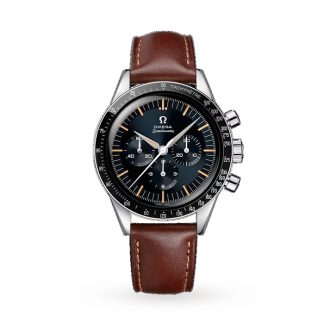 Omega Speedmaster Anniversary Series 40mm Zegarek męski Niebiesko-brązowy skórzany pasek O31032405006002
