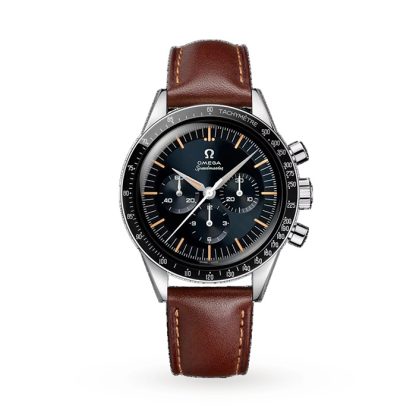 Omega Speedmaster Anniversary Series 40mm Zegarek męski Niebiesko-brązowy skórzany pasek O31032405006002
