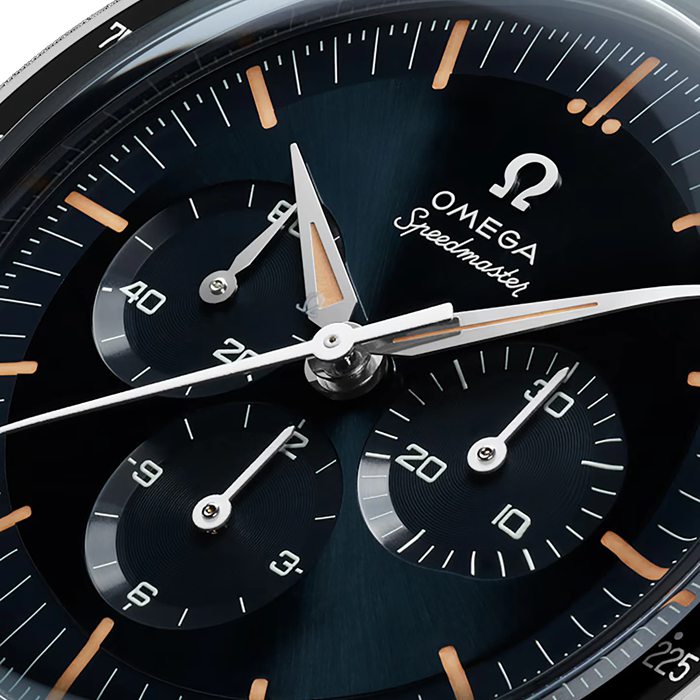 Omega Speedmaster Anniversary Series 40mm Zegarek męski Niebiesko-czarny skórzany pasek O31032405006001 - obrazek 2