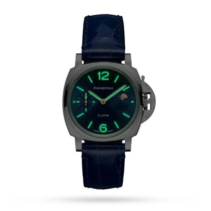 Panerai Luminor Due Luna Moonphase 38mm Zegarek damski Niebieski PAM01179 - obrazek 2