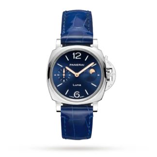 Panerai Luminor Due Luna Moonphase 38mm Zegarek damski Niebieski PAM01179