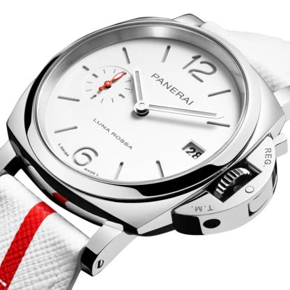 Panerai Luminor Due Luna Rossa 38mm Zegarek damski biały PAM01378 - obrazek 3