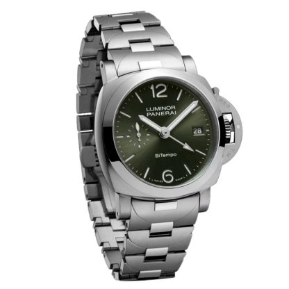 Panerai Luminor Quaranta BiTempo 40mm Zegarek męski Zielony PAM01640 - obrazek 2