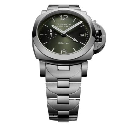Panerai Luminor Quaranta BiTempo 40mm Zegarek męski Zielony PAM01640 - obrazek 3