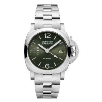 Panerai Luminor Quaranta BiTempo 40mm Zegarek męski Zielony PAM01640