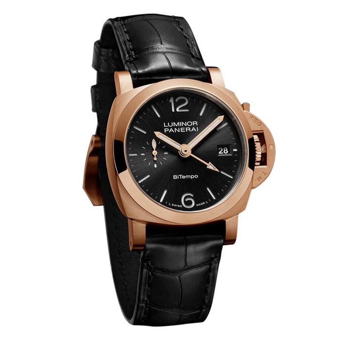 Panerai Luminor Quaranta BiTempo Goldtech 40mm Zegarek męski Czarny PAM01641 - obrazek 2