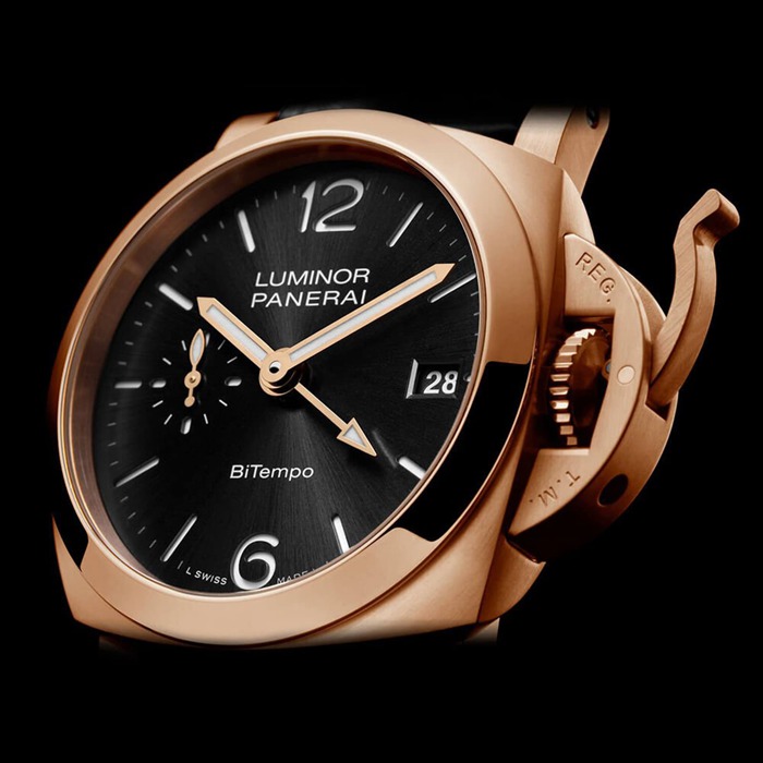 Panerai Luminor Quaranta BiTempo Goldtech 40mm Zegarek męski Czarny PAM01641 - obrazek 3