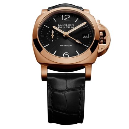 Panerai Luminor Quaranta BiTempo Goldtech 40mm Zegarek męski Czarny PAM01641 - obrazek 4