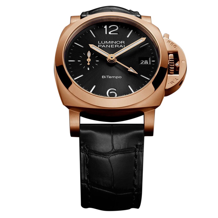 Panerai Luminor Quaranta BiTempo Goldtech 40mm Zegarek męski Czarny PAM01641 - obrazek 4