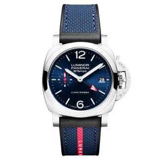 Panerai Luminor Quaranta BiTempo Luna Rossa 40mm Zegarek męski Niebieski PAM01404