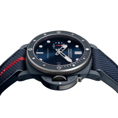 Panerai Submersible QuarantaQuattro Luna Rossa Ti-Ceramitech 44mm Zegarek męski Niebieski PAM01466 - obrazek 3