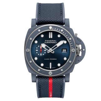 Panerai Submersible QuarantaQuattro Luna Rossa Ti-Ceramitech 44mm Zegarek męski Niebieski PAM01466