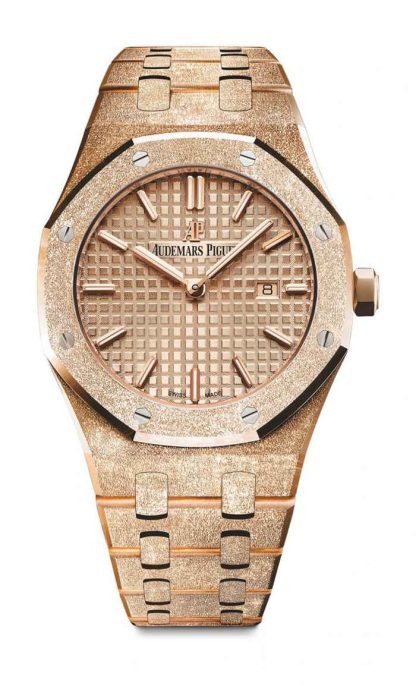 Replika Audemars Piguet Royal Oak Frosted Gold Quartz Gold 67653OR.GG.1263OR.02