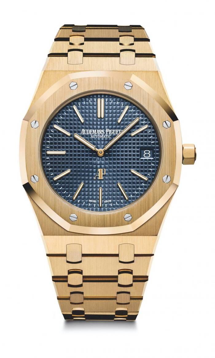 Replika Audemars Piguet Royal Oak Jumbo Extra-Thin Blue 15202BA.OO.1240BA.01