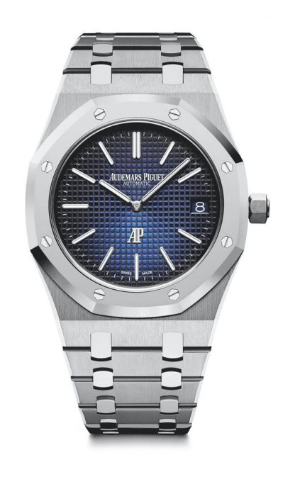 Replika Audemars Piguet Royal Oak Jumbo Extra-Thin Blue 15202IP.OO.1240IP.01