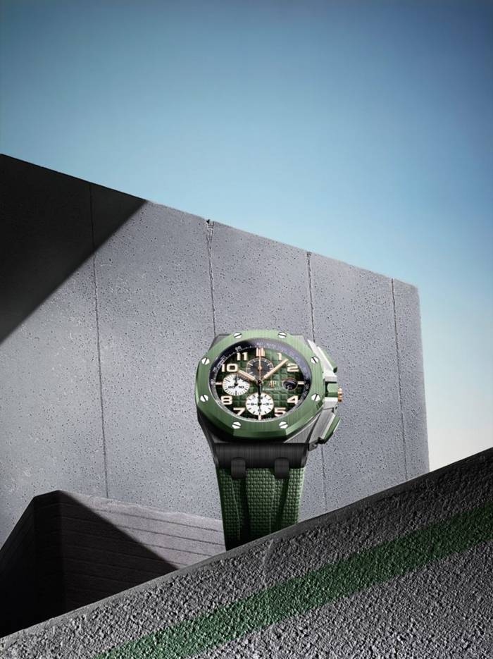 Replika Audemars Piguet Royal Oak Offshore Chronograph Automatyczny Zielony 26405CE-OO-A056CA-01 - obrazek 4