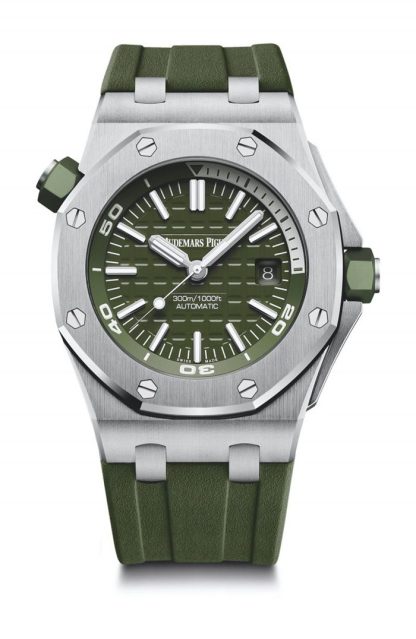 Replika Audemars Piguet Royal Oak Offshore Diver Green 15710ST.OO.A052CA.01