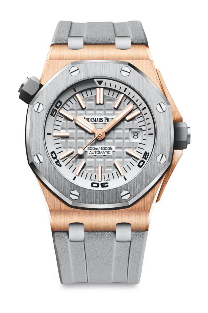Replika Audemars Piguet Royal Oak Offshore Diver szary 15711OI.OO.A006CA.01