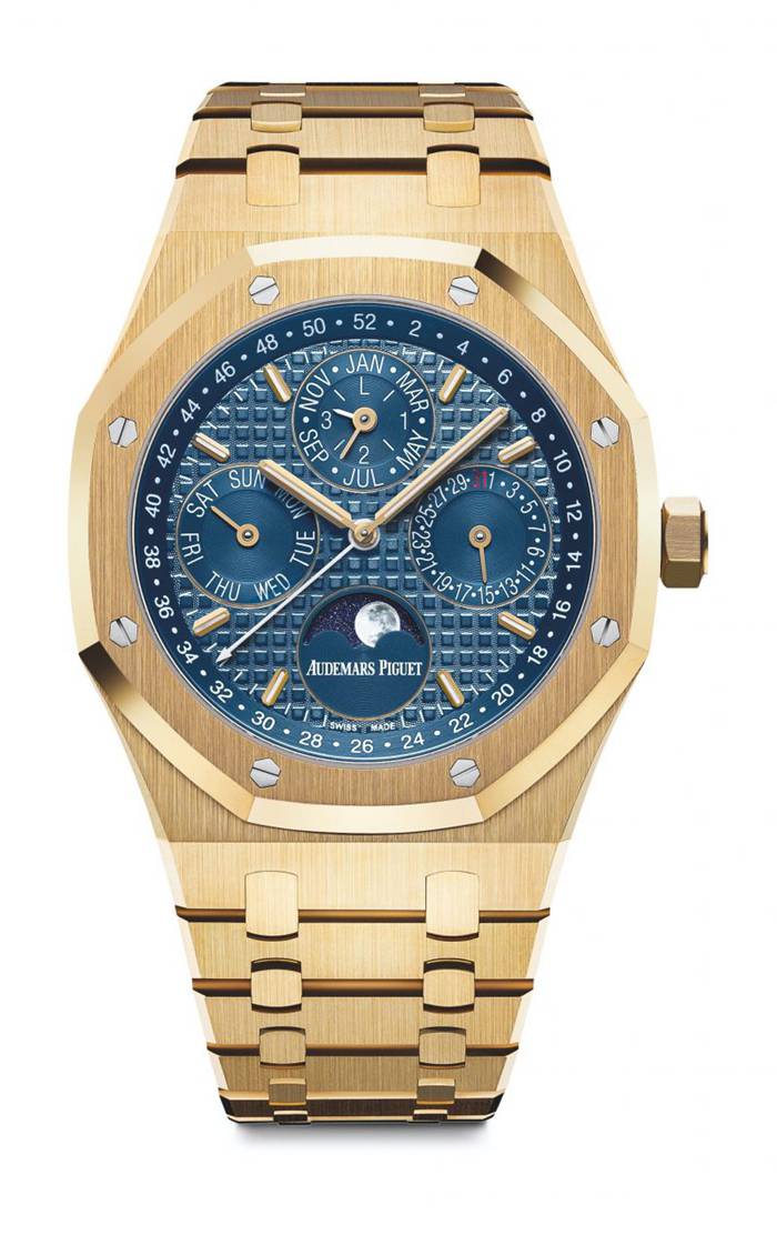 Replika Audemars Piguet Royal Oak Perpetual Calendar Blue 26574BA.OO.1220BA.01